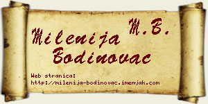 Milenija Bodinovac vizit kartica